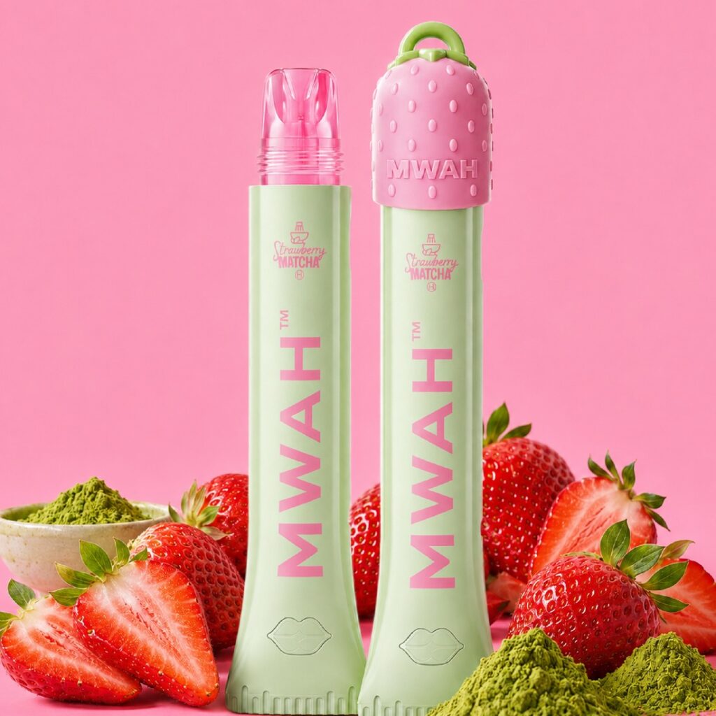 Strawberry Matcha Styled — Gimme MWAH lip gloss pen